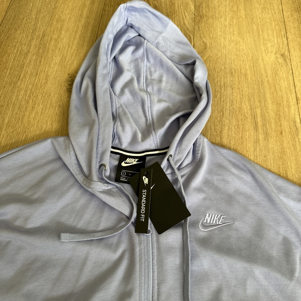 Nike Women's Full Zip Hoodie Standard Fit Lilac Logo Large NWT Gym Pilates - Picture 2 of 8